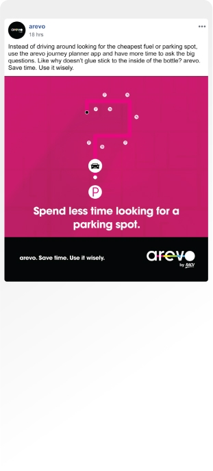 Facebook post about finding a parking spot with ease
