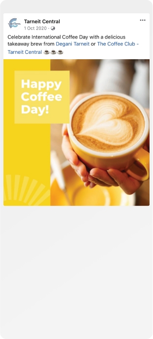International Coffee day Facebook post