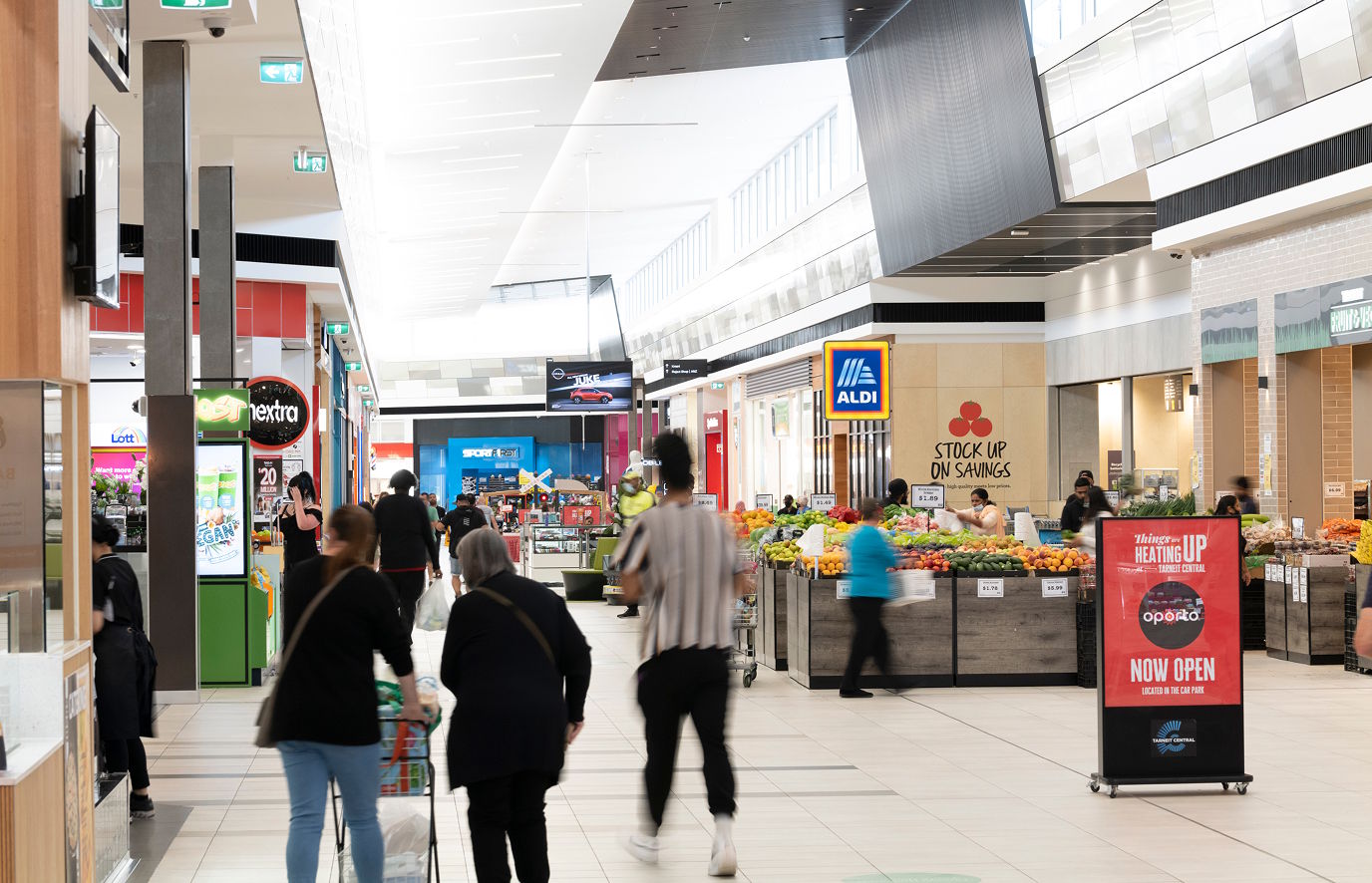 shopping mall, adult, female, person, woman, male, man, handbag, shoe, people
